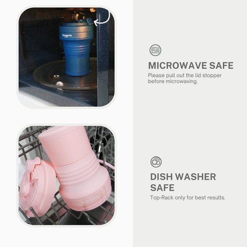 HANARA Collapsible Cup with Reusable Straw – 18 Oz (550 Ml), Portable Travel Mug, BPA-Free, Leak-Proof, Microwave & Dishwasher Safe, Multi-Purpose for Hot & Cold Drinks – Beige
