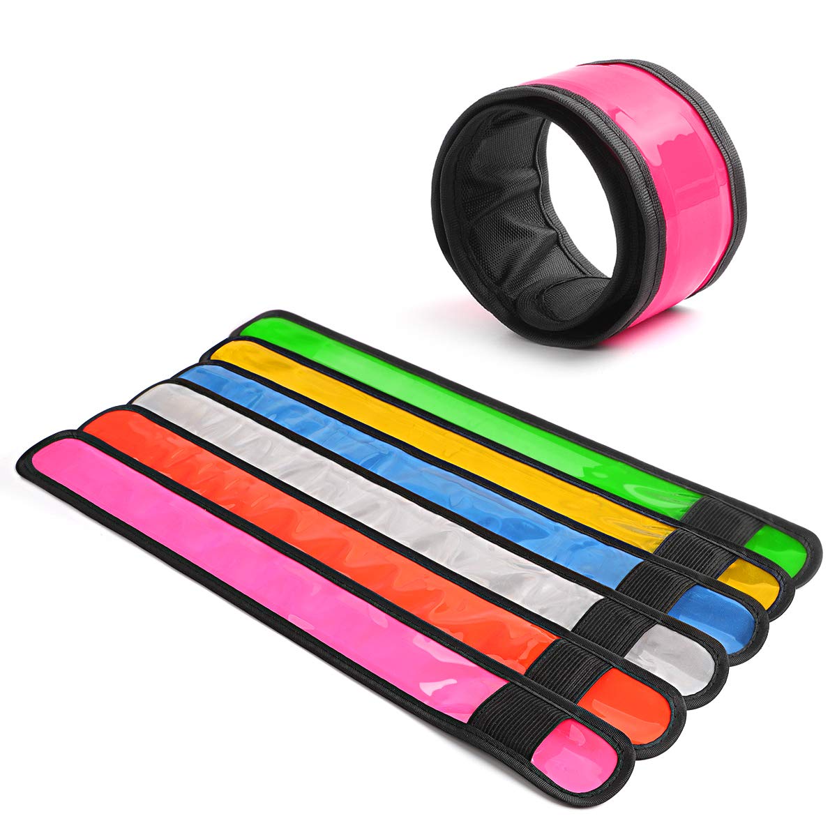 esonstyle 6 Pack LED Light Up Band Slap Bracelets, Night Safety Wrist Band for Cycling Walking Running Concert Camping Outdoor Sports