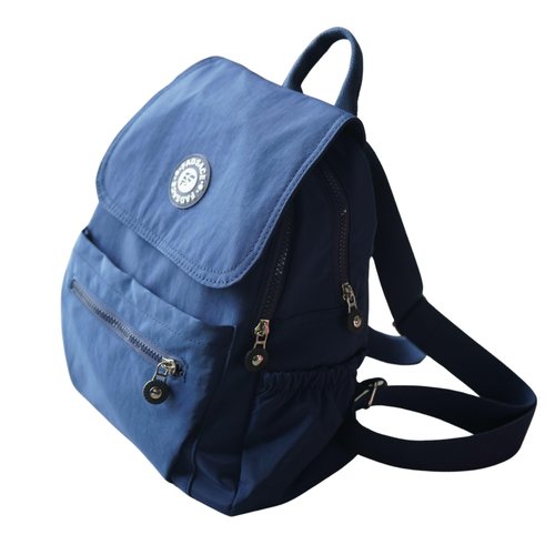 Women's Casual Backpack, Lightweight Nylon Daypack, Travel Mini Shoulder Bag (Navy Blue)