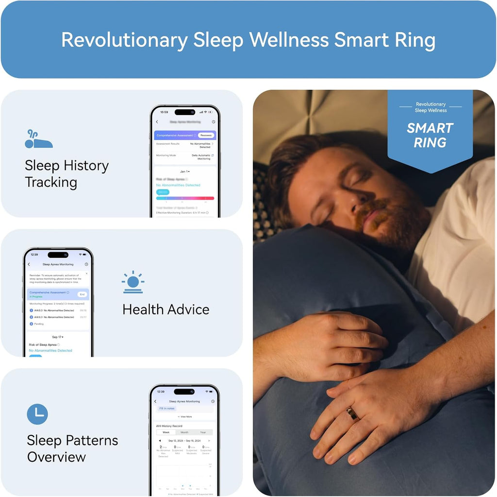 RingConn Gen 2 Smart Ring - Sleep Apnea Monitoring, 12-Day Battery Life | Heart Rate & Stress Tracker (Gold, Size 10)