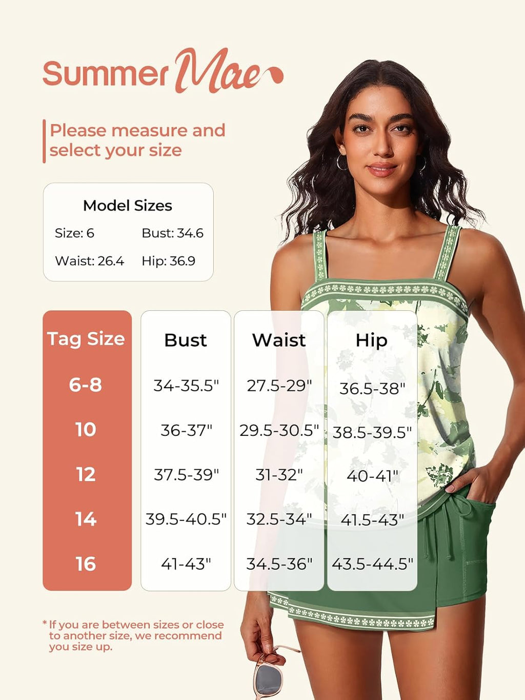 Summer Mae Tankini Swimsuit - Tummy Control Two-Piece Swimdress in Stylish Print | 2026 Collection