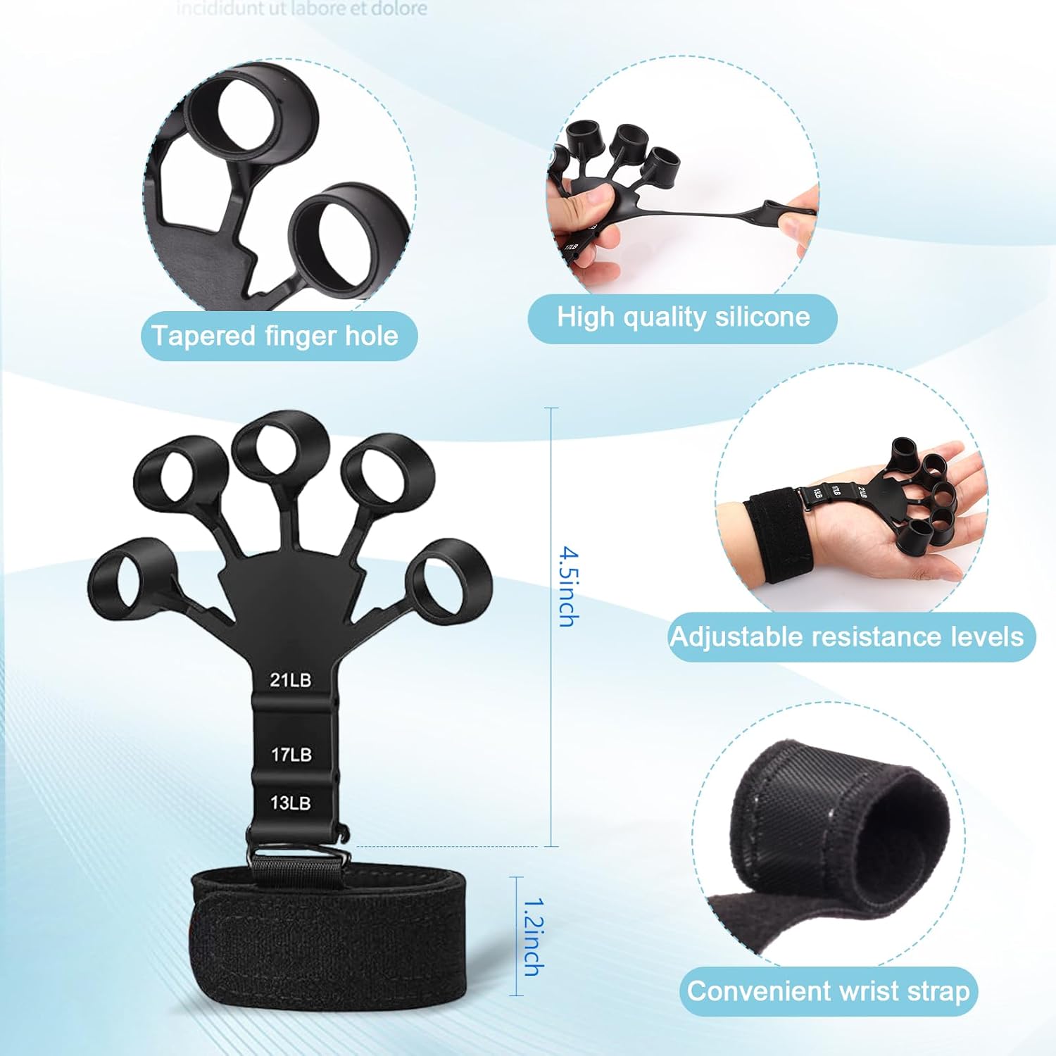 Skiennix Grip Strength Trainer Kit - 10 PCS Hand Grippers & Stress Relief Balls for Muscle Building & Recovery