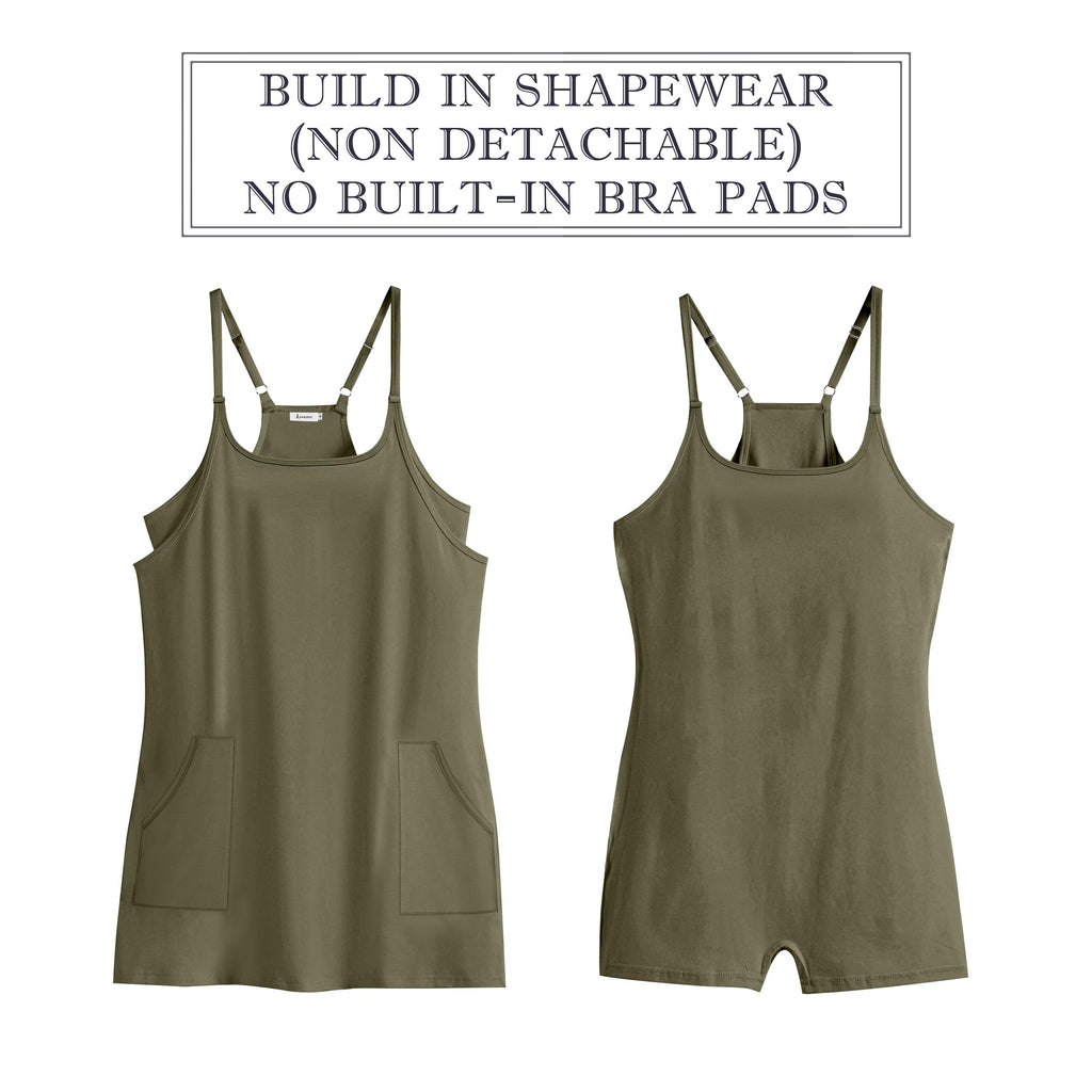 ANRABESS Women Athletic Tennis Dress 2026 Summer Square Neck Active Romper Built in Shorts Casual Athleisure Mini Dresses
