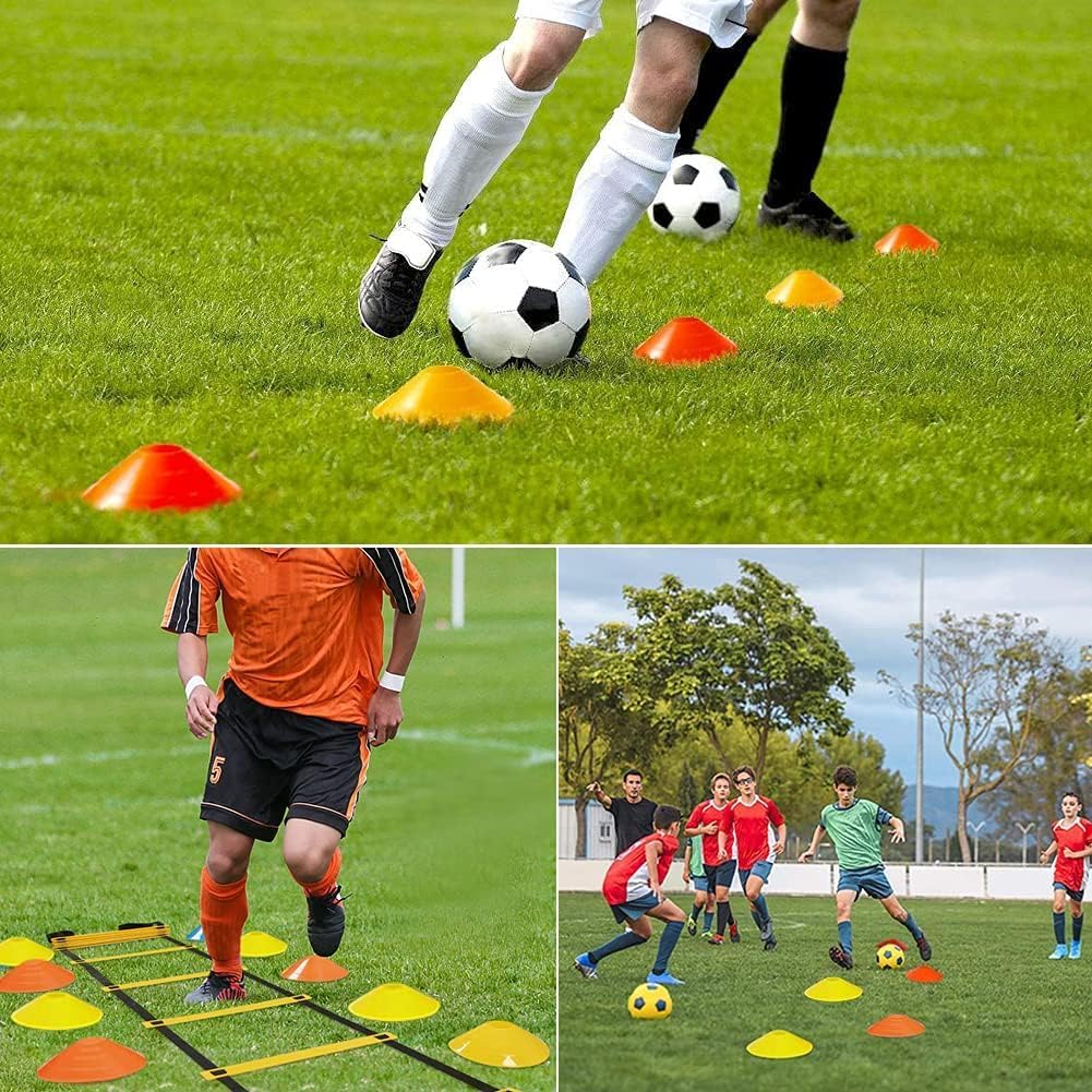 Speed Agility Ladder Training Set - 20Ft Ladder with 12 Rungs, Cones, Parachute & Carry Bag