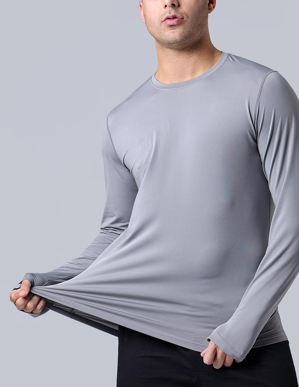 Skiennix Men's Dry Fit Long Sleeve T-Shirts - Lightweight Athletic Performance Tops | 3 Pack