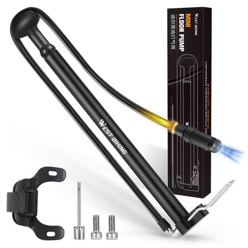 CYCLESPEED Mini Bike Pump Portable Bicycle Pump, Aluminum Alloy 160PSI Floor Bike Pump Fits Presta And Schrader Valves, Lightweight Air Bike Tyre Pump for Road Mountain Bike Balls