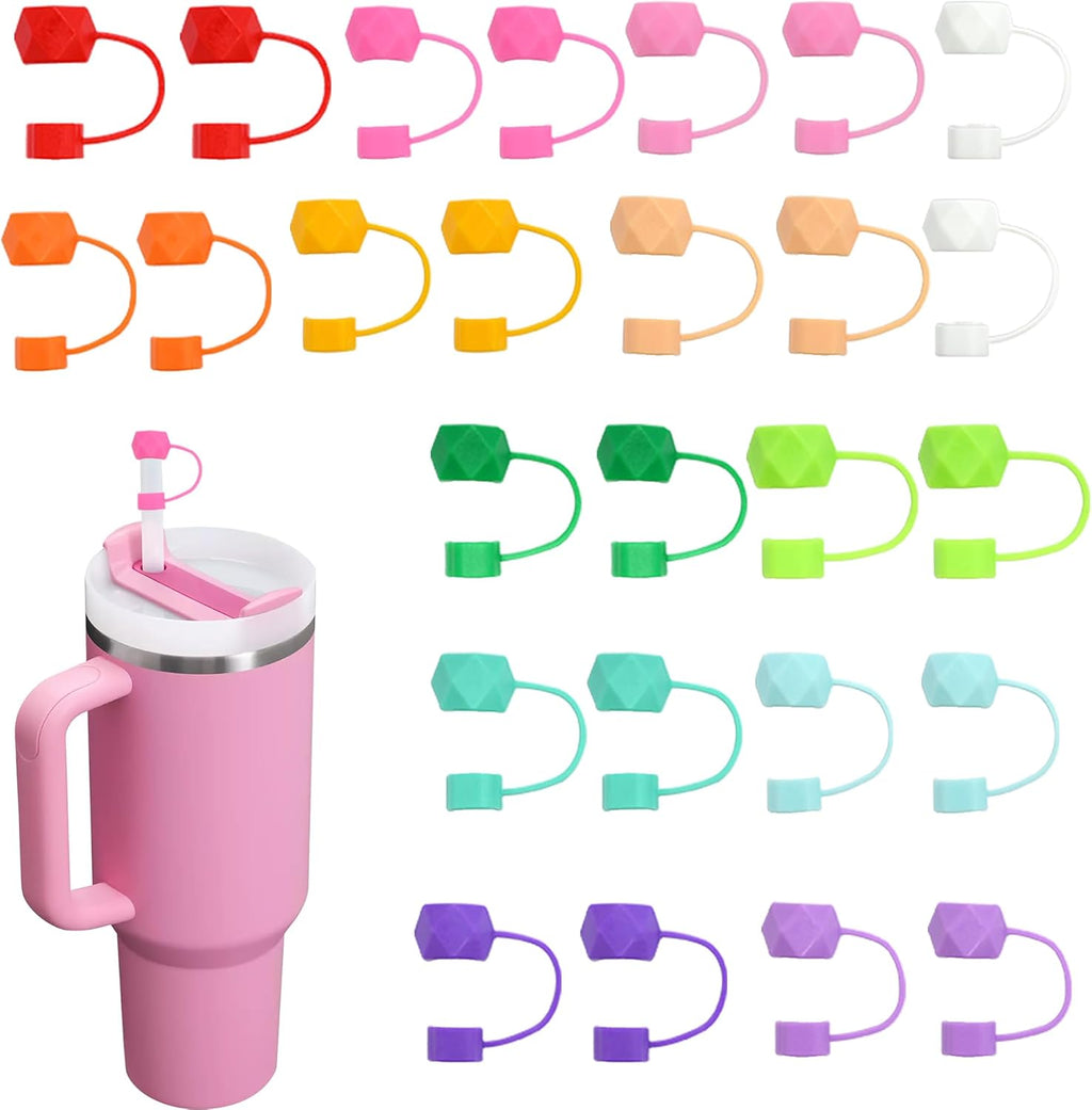Stanley 26 PCS Straw Covers - 10 MM Toppers for 30 & 40 Oz Tumblers | Essential Cup Accessories
