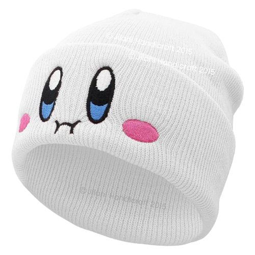 JILANI HANDICRAFT Kid-by Beanie Cute Anime Hat Kawaii Accessories Beanie Slouchy Embroided Face Knit Hats for Adult (Acrylic, White)