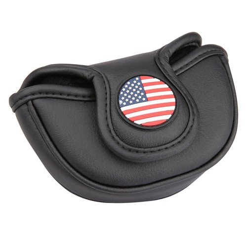 OGECLF 1pc Golf Club Mid Mallet Putter Head Cover Small Mallet Cover with Magnetic Closure for Taylormade Odyssey Scotty Cameron (Black)