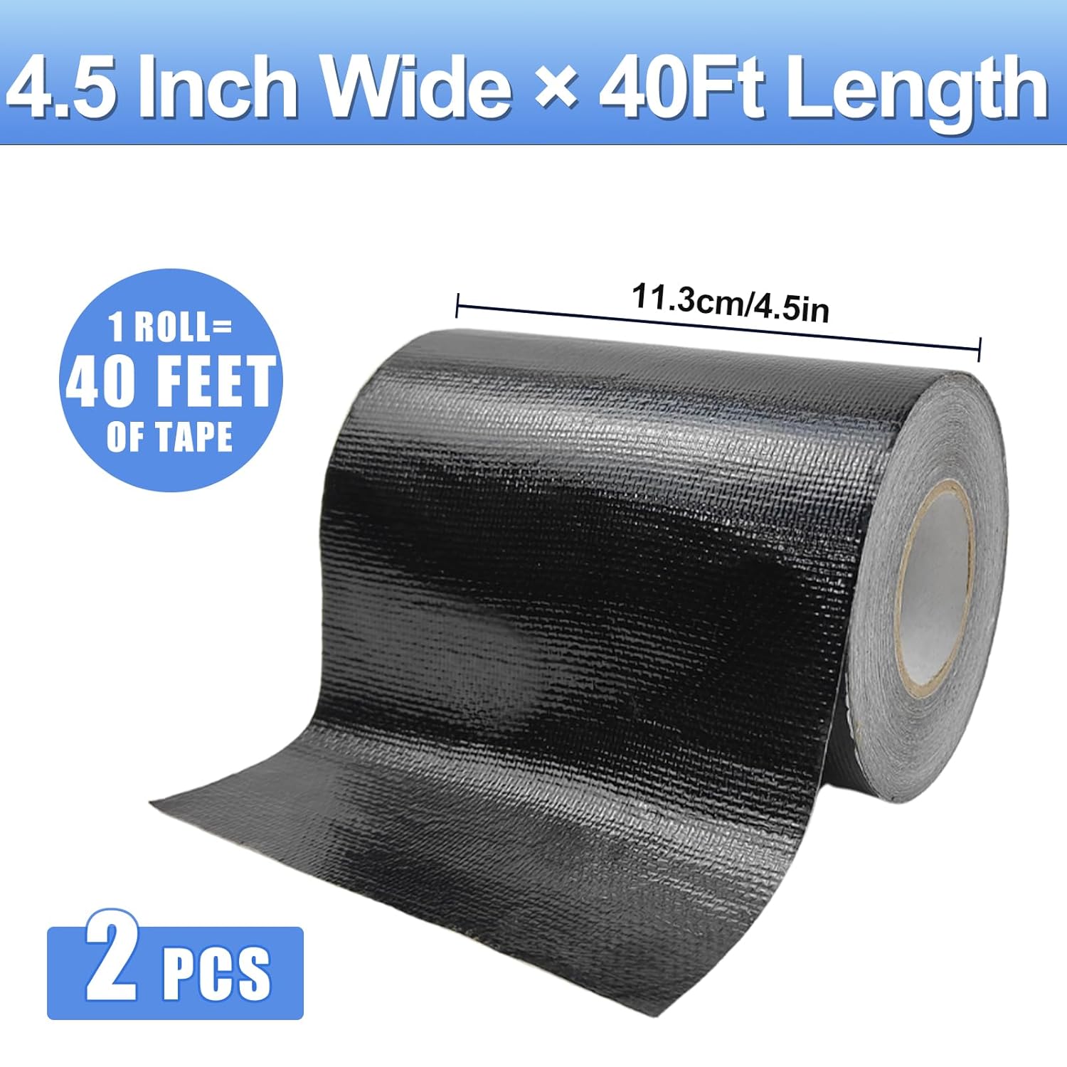 RV Awning Repair Tape 4.5 Inch x 40FT - Heavy Duty Waterproof & UV-Resistant Patch Kit with Scissors