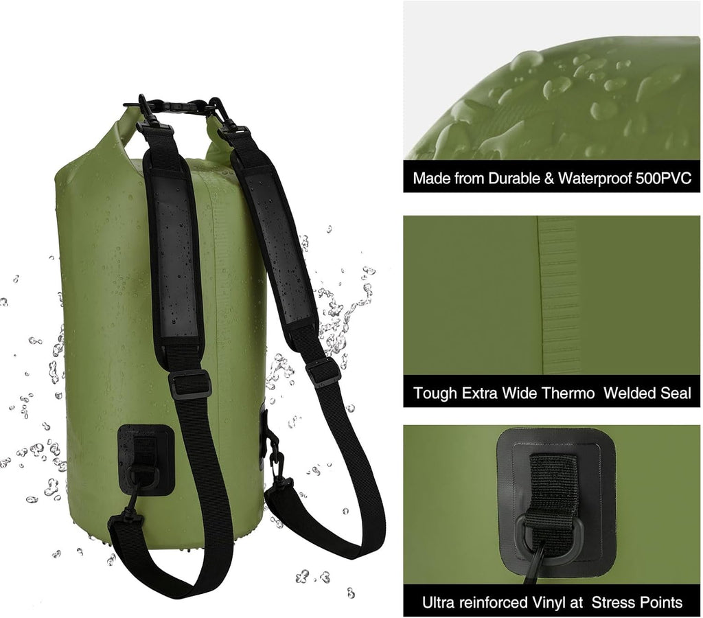 Piscifun Waterproof Dry Bag - Floating Backpack with Phone Case | 10L/20L/30L/40L for Boating & Kayaking