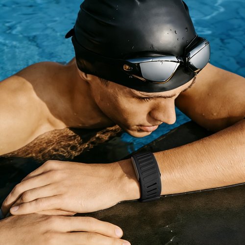 ANBEST Quick-Dry Silicone Sport Band for WHOOP 4.0 Band Strap For Men Women,Breathable Waterproof Sport Adjustable Replacement Wristbands Straps for Whoop 4.0 Bands 5.5"-8.27" (140mm-210mm) Black