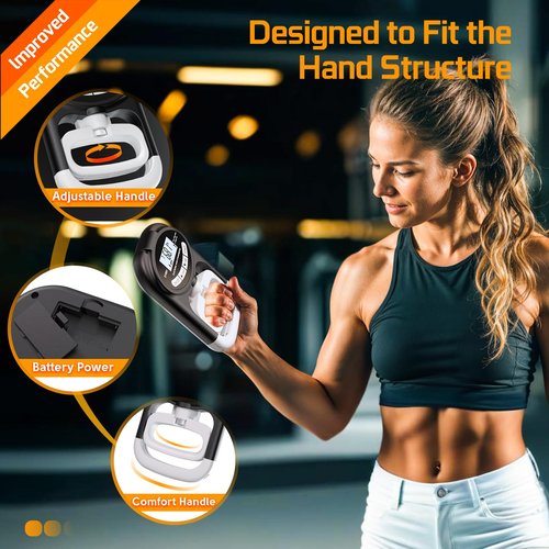 Grip Strength Tester Trainer Dynamometer - Hand Grip Dynamometer with Hand gripper Strengthener Forearm Strengthener Wrist Exerciser for Sports