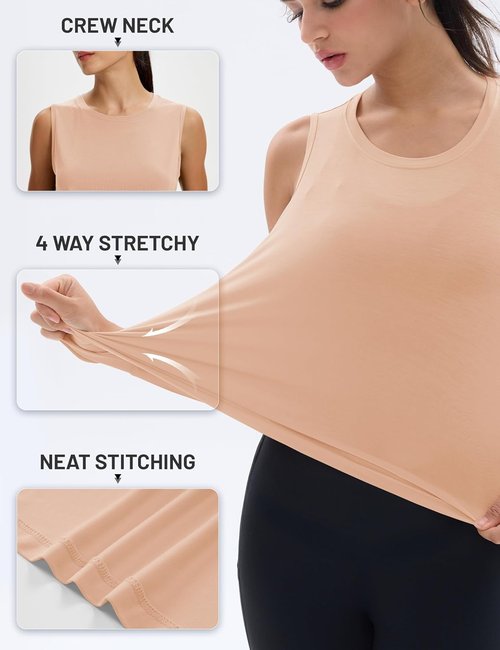 MAGCOMSEN Women's Cropped Tank Top - Quick Dry Sleeveless Workout Tee for Yoga & Gym | Athletic Fit