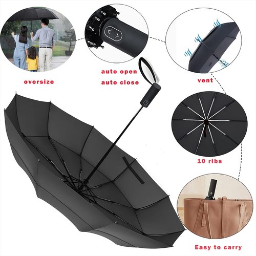 MRTLLOA Large Folding Golf Umbrella - Oversized Double Canopy, Windproof & Compact | 49/54/62 Inch