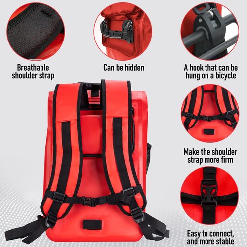 HITWAY 3 in 1 Bike Bag Waterproof Bike Pannier Bag 29L Large Capacity Bike Rack Bag Professional Cycling Accessories for Bicycles