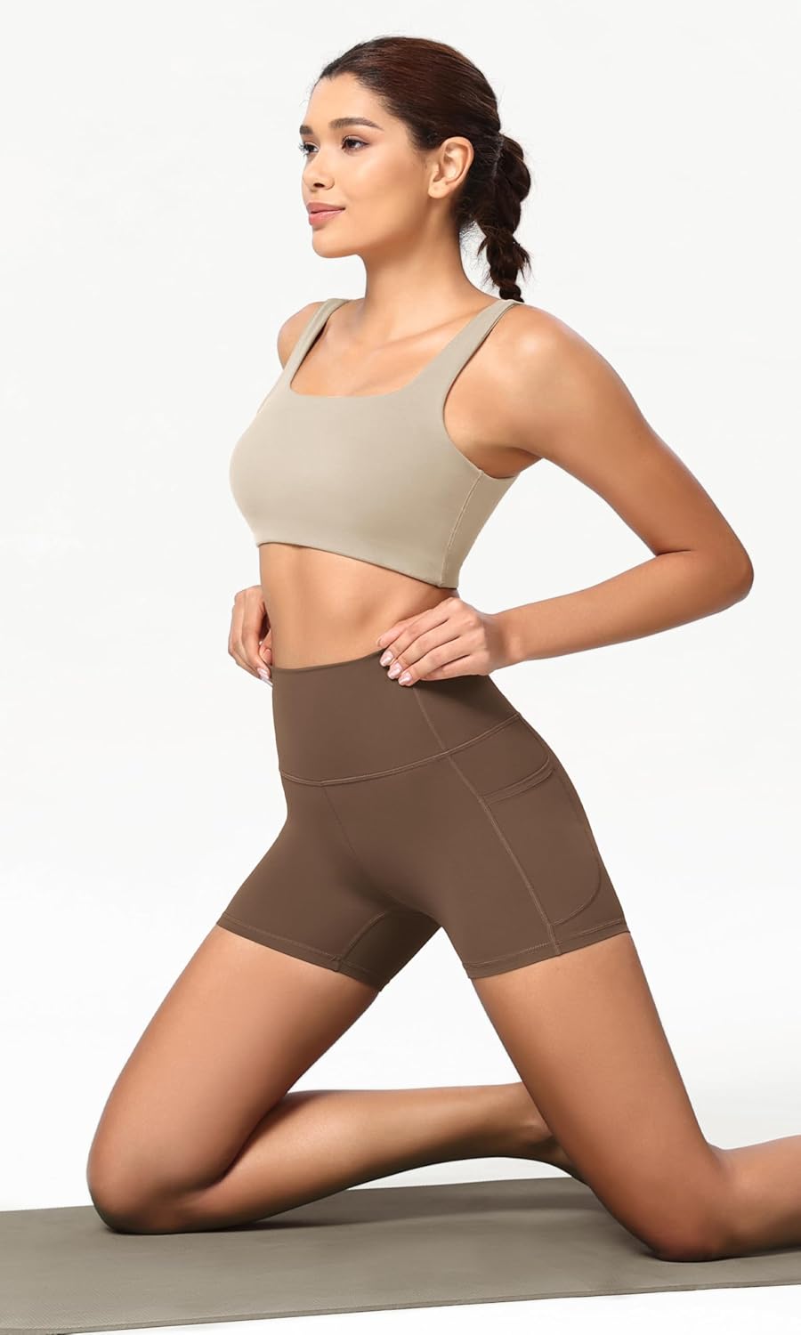 ODODOS Women's High Waist Yoga Shorts - Buttery Soft Lounge Biker Shorts with Pockets | 4"/6"/8"/10" Sizes