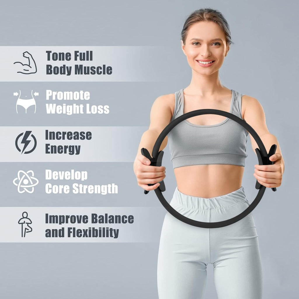 RitFit Pilates Ring Circle - 14-Inch Fitness Circle for Toning Thighs | Bonus Workout Guide Included