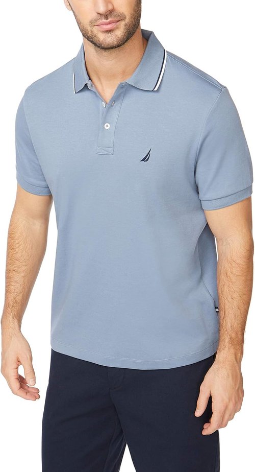 Nautica Men's Classic Fit Polo Shirt - Short Sleeve with Dual Tipped Collar | Stylish Comfort