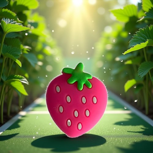 Tnyvm Pink Strawberry Tennis Racket Vibration Dampener Soft Silicon Racket Dampener Cartoon Shape Tennis Racquet Shock Absorbers Tennis Racket for Racquetball, Tennis Vibration Dampeners