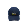 Lacoste Unisex Front Medium Croc Cotton Twill Cap, One Size, Navy