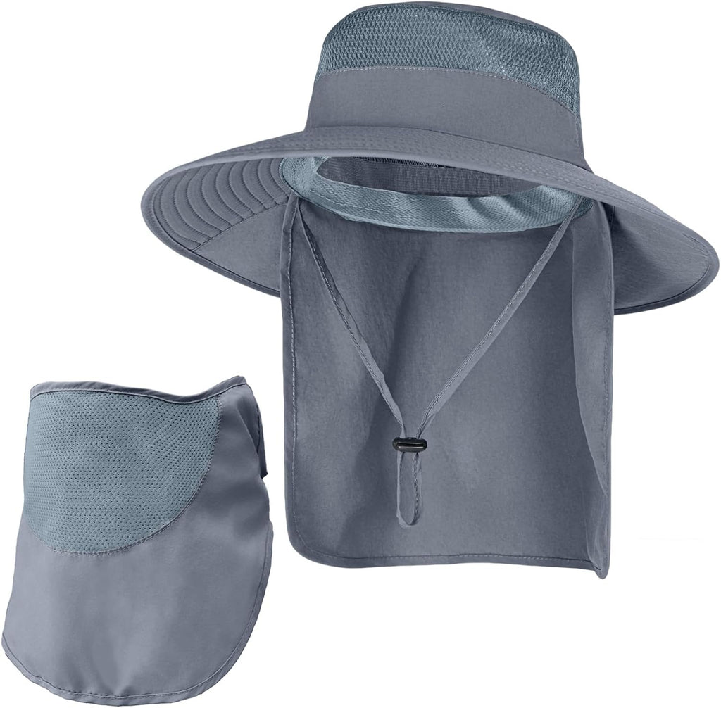 Sun Hats | UPF 50+ Breathable Fishing Hat for Men & Women - Wide Brim Summer Safari Hat with Neck Flap