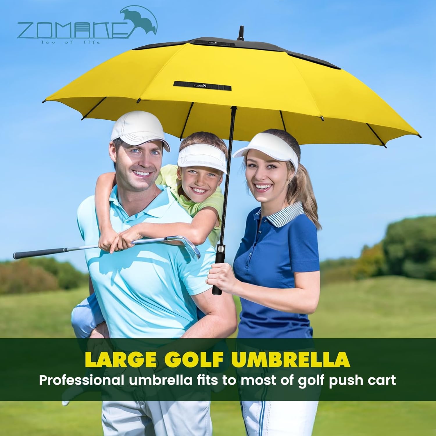 ZOMAKE Golf Umbrella - Large 62/68 Inch Windproof Automatic Open Double Canopy | Waterproof Design