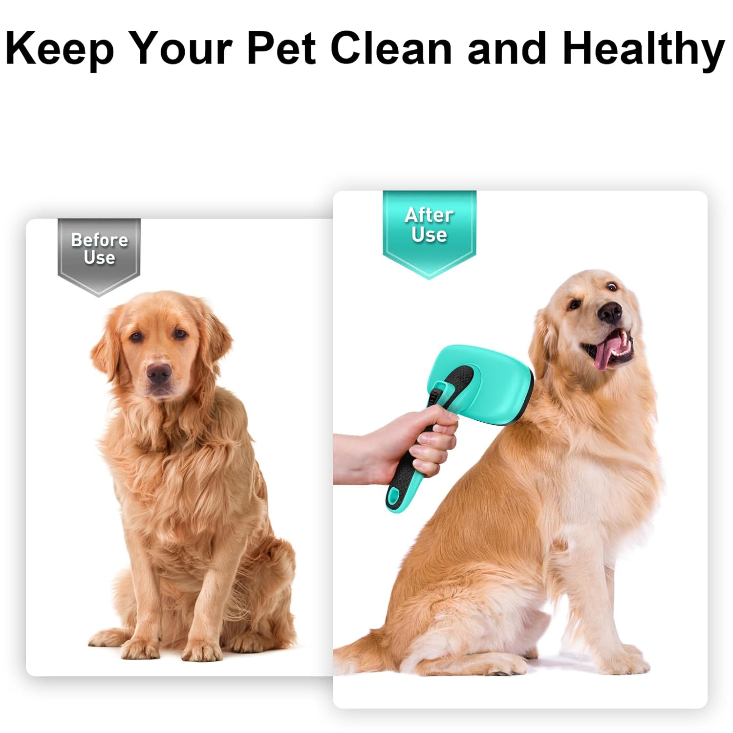 Skiennix Self-Cleaning Slicker Brush - Skin-Friendly Grooming Tool for Dogs & Cats | Easy Clean Retractable Bristles, Green
