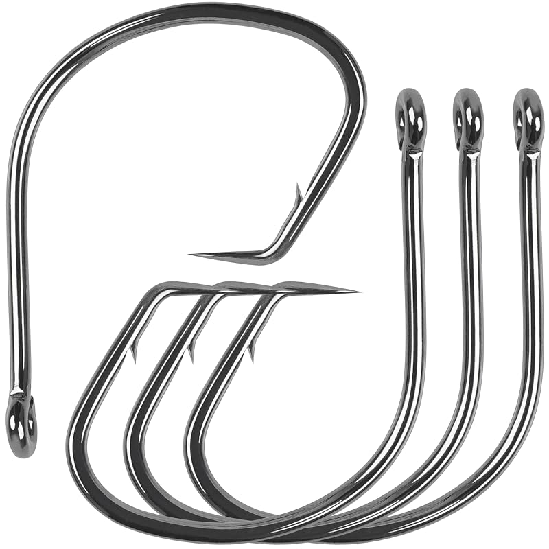 2/0-120pcs Saltwater Circle Hooks, High Carbon Steel Octopus Hooks for Catfish, Bass, Redfish, Freshwater