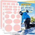 OAZ Down Jacket Repair Patch Kit - 35 Pre-Cut Self-Adhesive Nylon Patches | Waterproof & Lightweight (Pink)