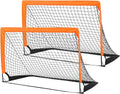 Skiennix 2-Pack Soccer Goals - Pop Up Folding Mini Goals for Indoor/Outdoor Practice | 4’ x 3’ with Carry Bag