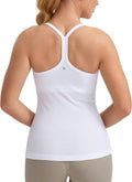 CRZ YOGA Seamless Workout Tank Top - Women's Racerback Athletic Camisole with Built-In Bra