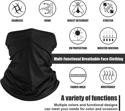 Geyoga UV Protection Neck Gaiter - 6 Pieces Cooling Face Mask Scarf for Summer | Breathable Bandana