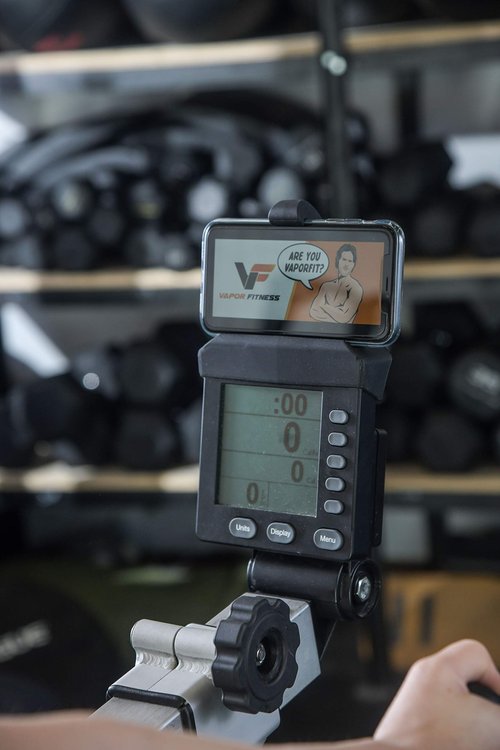 The Performance Rowing Machine Combo: Rowing Machine Cushion and Phone Holder Compatible with PM5 Monitor from Concept 2