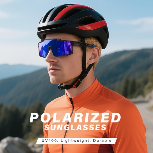 DioKiw 4pcs Polarized Sport Sunglasses Men Cycling Driving Fishing UV Protection Sun Glasses Lightweight Big Frame Mountain Bike Goggles