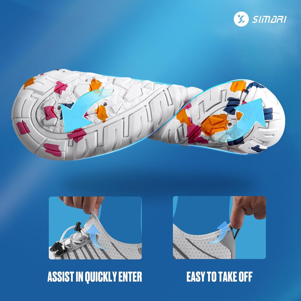 SIMARI Water Shoes - Quick-Dry Barefoot Aqua Socks for Surfing, Swimming & Beach Sports | Non-Slip Design