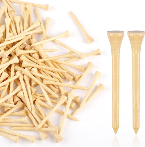 Guirnd 150PCS Biodegradable Bamboo Golf Tees - 2 3/4 Inch, Stable & Reliable, Natural Color