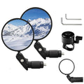 YISUGOOC 2 Pair Bike Mirror With Bike Bell 360° Adjustable HD Convex Bike Mirror Handlebar For Mount Mountain Road Bikes Motorcycle (2* Large Mirror + 1* Bell)
