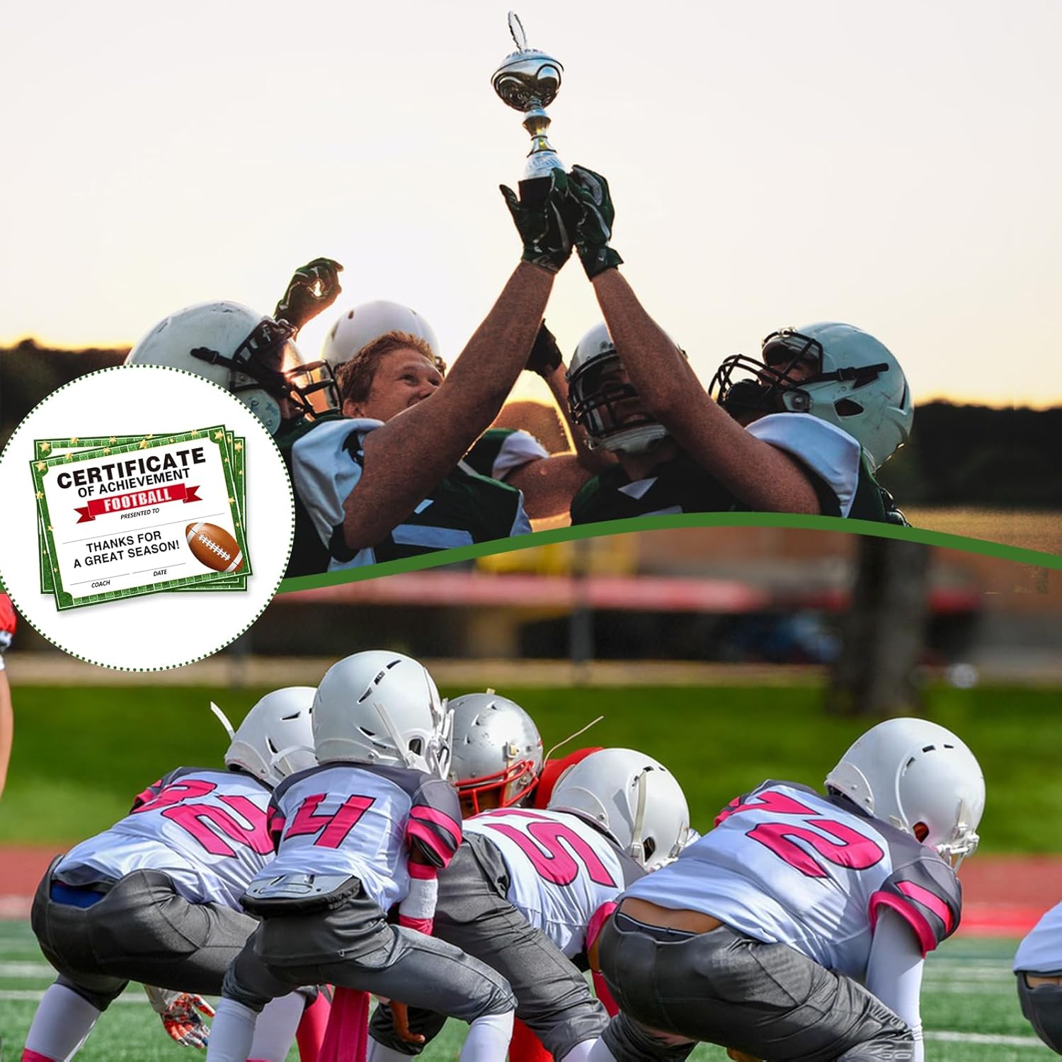 Regine Switzerland Rugby Achievement Award Certificates - 30 Pack for Kids | Perfect for Pre-School & Kindergarten
