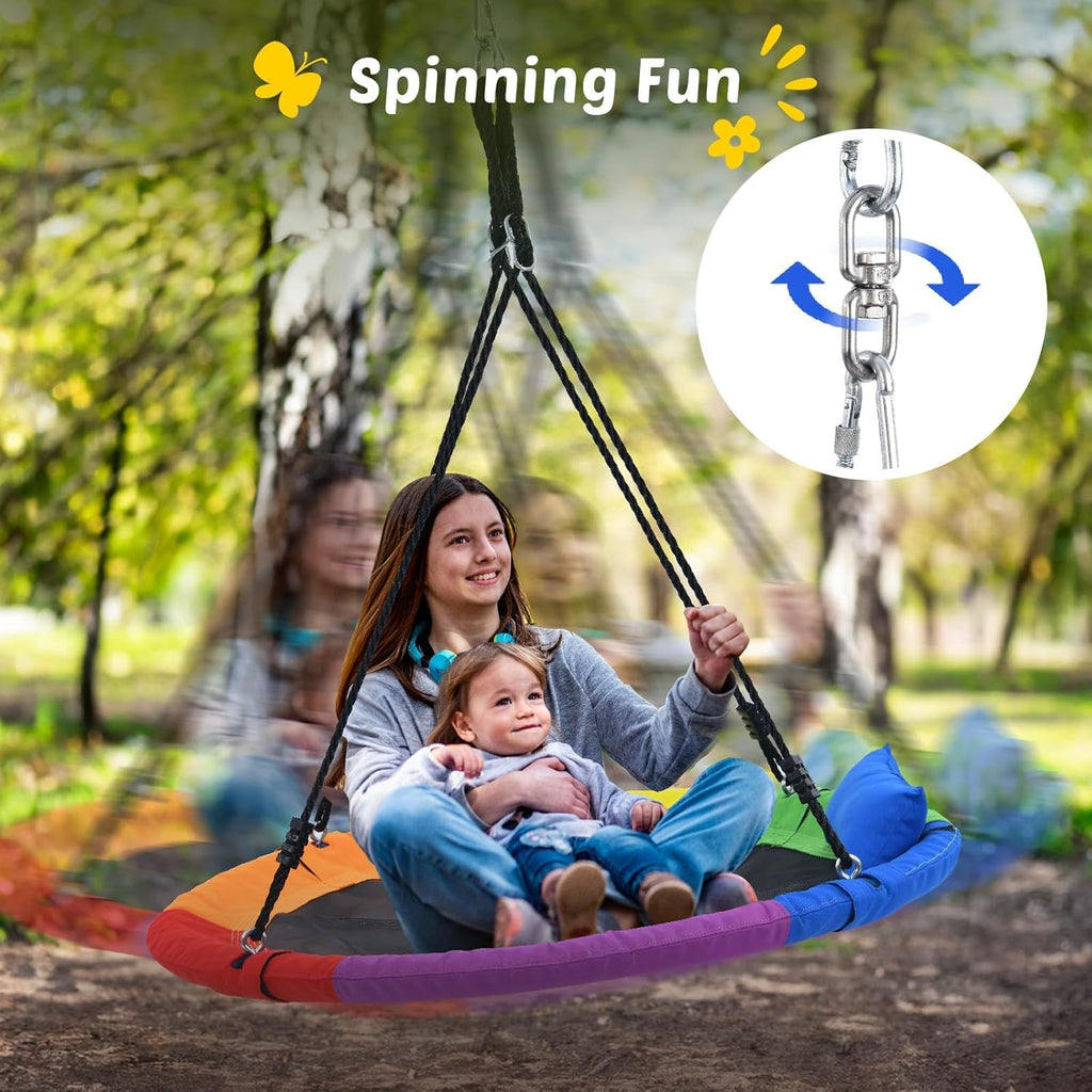 Trekassy 40" Saucer Tree Swing - 700lbs Capacity, Waterproof Oxford Fabric, Includes Pillow & Straps