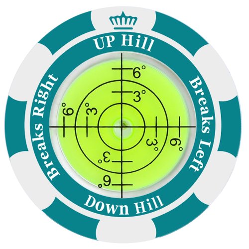 OlibaDu Golf Green Reader, Golf Ball Marker with High Precision Green Reading Aid, Poker Chip Style Bubble Level - Golf Accessories for Men