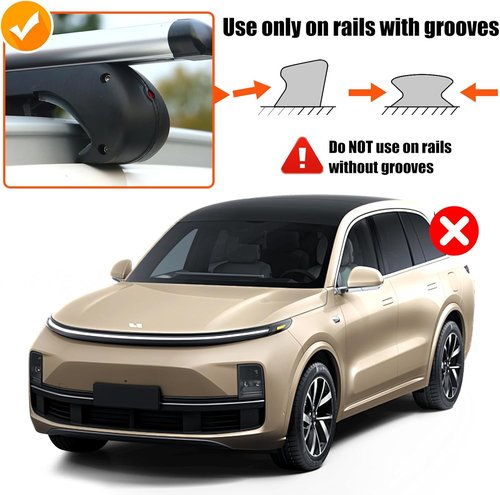 MAXXHAUL 52" Aluminum Roof Rack Cross Bars - 150 lb Capacity with Locking Anti-Theft System | Fits Raised Side Rails (35–55mm Diameter) - Easy Clamp-On Installation