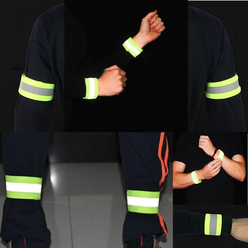 AMNQUERXUS 8PCS High Visibility St Patricks Day Reflective Night Running Gear Walking Elastic Strap Wristbands Ankle Bands Armbands Safety for Cycling Camping, Fits Women, Men (4 Pairs / 8 Bands)