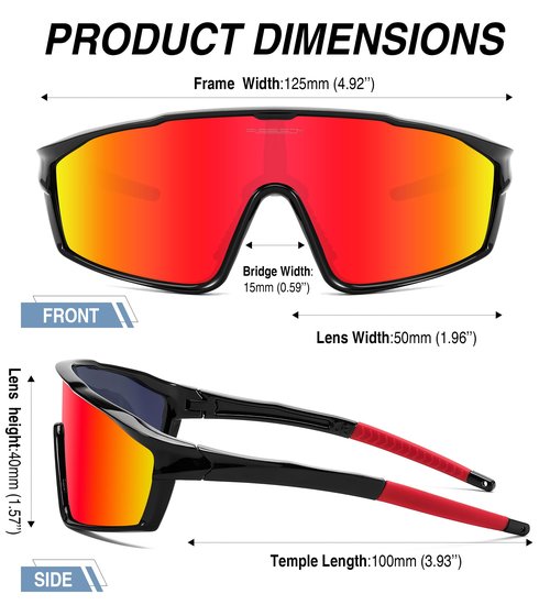 FEISEDY Kids Teens Baseball Polarized Sunglasses Lightweight TR90 Frame UV400 Sports Cycling Shades for Boys Girls B0186
