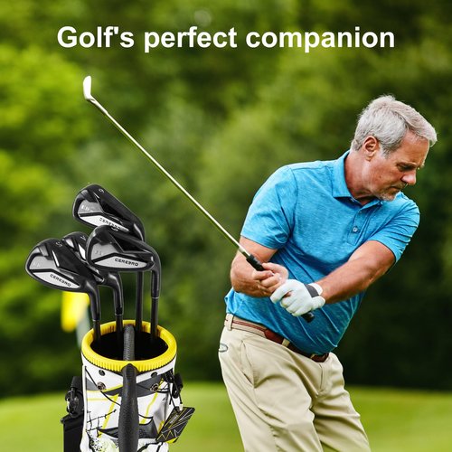 Lightweight Golf Stand Bag with 2-Way Dividers, Junior Easy-to-Carry Par 3 Golf Bag, Pitch n Putt Golf Bag with Multiple Pockets for Accessories