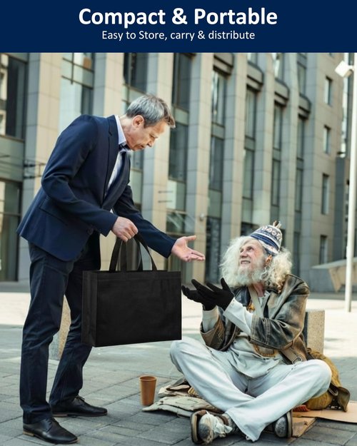 72 Pcs Homeless Care Package Supplies Bulk Winter Beanie Emergency Blankets Sock Gloves Scarf Bag for Unisex Donation