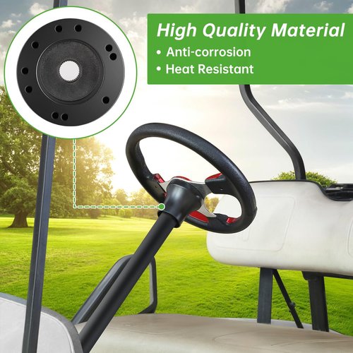 10L0L Golf Cart Steering Wheel Adapter Fits Club Car DS 5-6 Holes Golf Cart Steering Wheel - Black