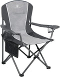 ALPHA CAMP Oversized Camping Chair - Heavy Duty Steel Frame, Supports 350 LBS, Portable with Cup Holder & Padded Arms