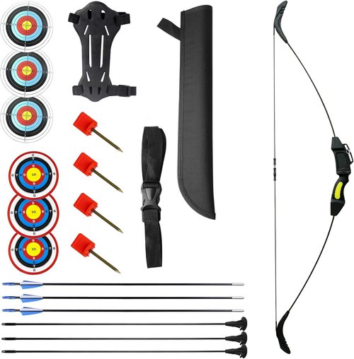 Archery Youth Bow and Arrow Kit - Adjustable 13/15/18 LBS | Beginner-Friendly Fiberglass Set