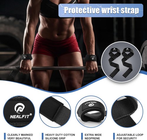 NEALFIT Barbell Pad Set for Squat & Hip Thrust - Extra Thick High Density Neck & Shoulder Support Cushion - Olympic Bar Pad for Weightlifting, Gym, Home Workouts